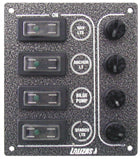 Lalizas Switch panel ''Sp4 Ultra'', 4 waterproof switches, Inox 316, charcoal, 12/24V