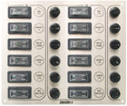 Lalizas Switch panel ''Sp12 Ultra'',12 waterproof switches, Inox 316, 12/24V