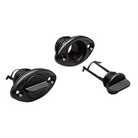 Lalizas Drain Socket, w/Captive Plug, Oval 54x33mm, Black