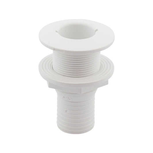 Lalizas Thru-Hull Fitting 1 1/2'', w/Hose Barb Ø38mm, White