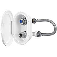 Lalizas Case w/Cold Wat.Tap & Outlet, Elbow Conn w/Lid, White (54609)