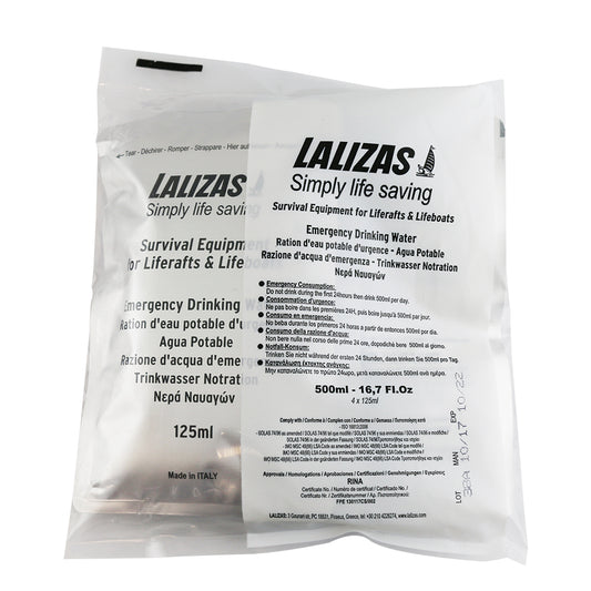 Lalizas Emergency liferaft drinking water 4x125ml (56700)