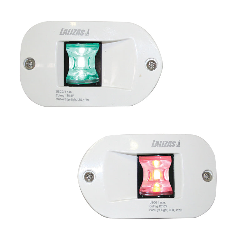 FOS LED 12 Starboard & Port Lights 112,5°, Side & Flush mounted, Set, with white housing