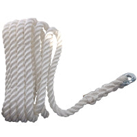 CABO Rope for chain rode use,three strand with connection 8mm,Diam.14mm,L30m,Nylon,White