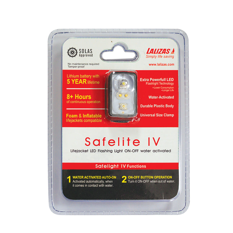 Lalizas Lifejacket LED flashing light"Safelite IV"ON-OFFwater activated,SOLAS/MED/USCG-MER/TC(BLIST