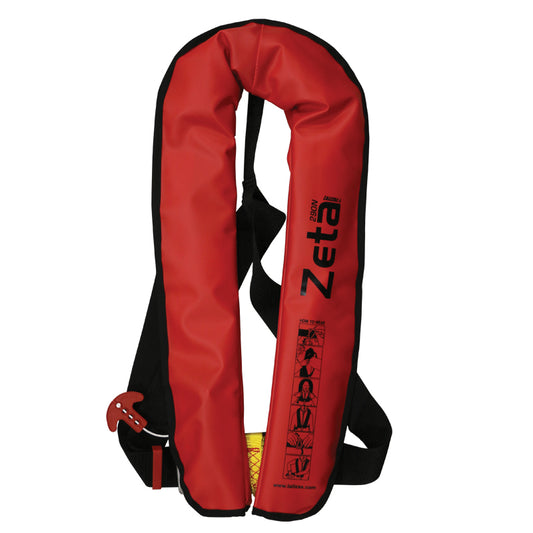 Zeta Work Vest, Auto, 290N, ISO, Adult, Red Durable PVC Fabric Cover