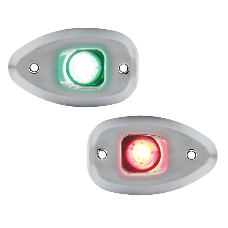Lalizas MICRO LED 12 Starboard&Port Lights 112,5°,Side & Flush mount.,Set,Chrome Hous.,w/holes