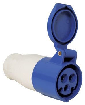 Lalizas Plug, female, w/ cover, 16A, 220-240V, blue