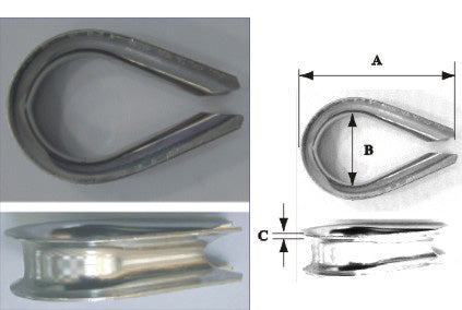 Lalizas Thimble galvanized, diam. 12mm