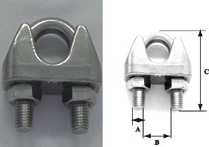 Lalizas Wire Rope Clip,  Inox 316, ø3mm