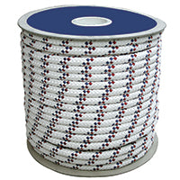 (MOQ OF 200) CABO Ops purpose rope,5mm, white/blue braid,16 strands,Double braid, Polyester (92037)
