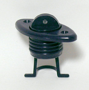 (MOQ OF 10) Lalizas Drain Socket w/Captive Plug, Oval 60x30mm, Black (95782)