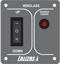 Lalizas Windlass switch MON-OFF-MON, w/ light, Inox 316, charcoal, 12/24V