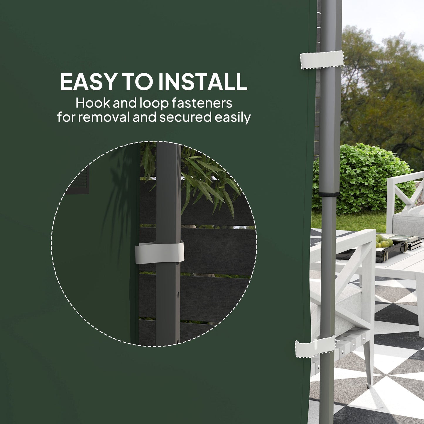 Outsunny 195 x 295cm Replacement Gazebo Sidewall - Green