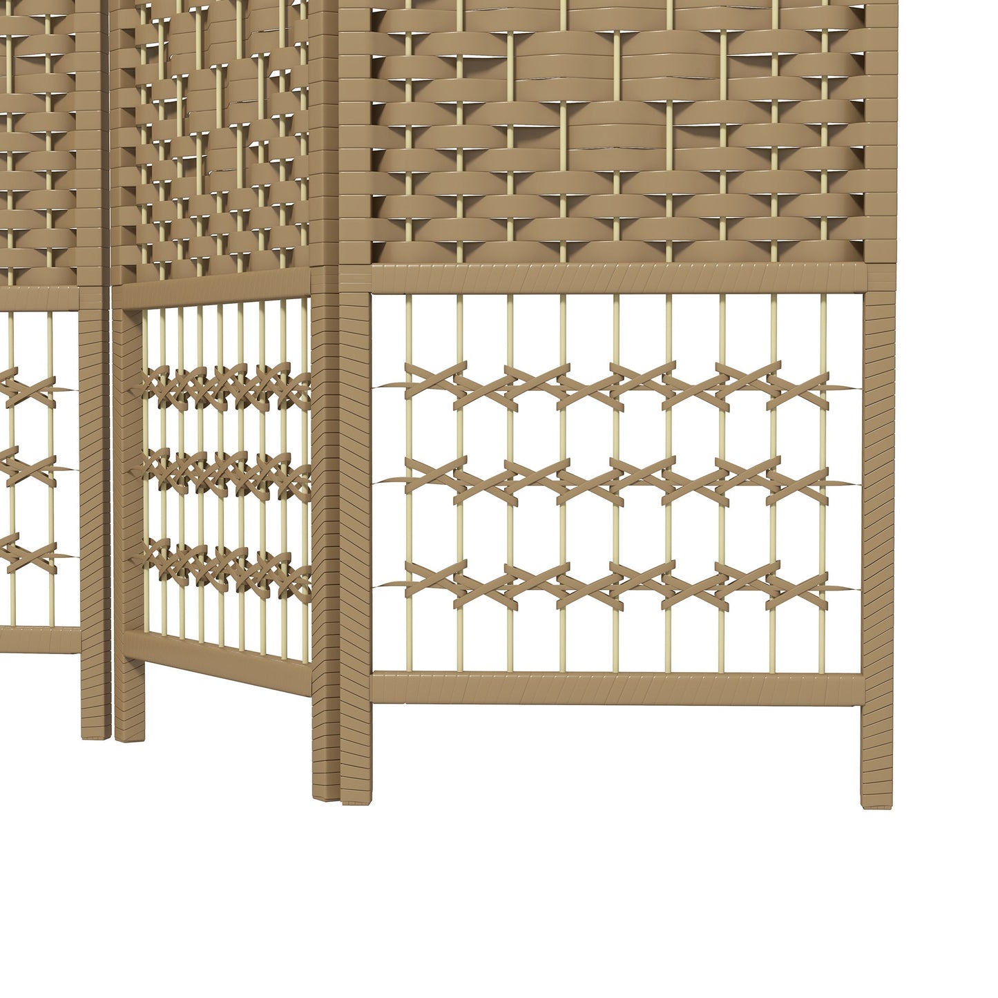 HOMCOM 3 Panel Folding Room Divider, Privacy Screen, Freestanding Paravent Partition Separator Natural Wood