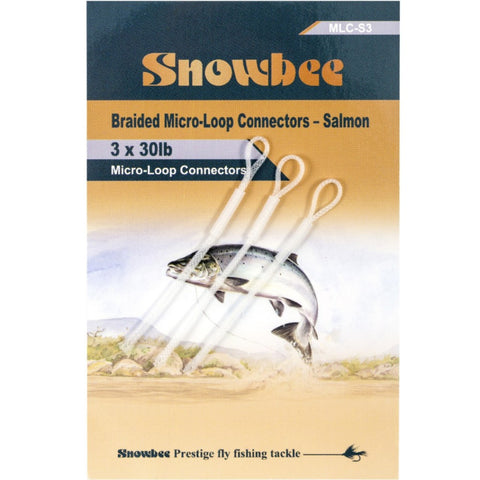 Snowbee Micro-Loop Connectors - 3 x Salmon 30lb