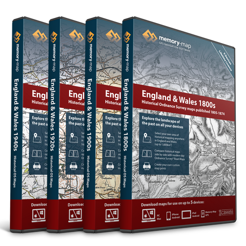 Historical OS Maps: England & Wales - 1800s-1940s - 4 Disk Set