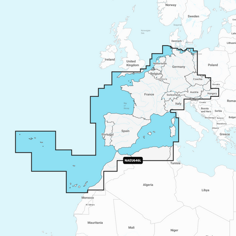 Navionics+ Large Chart: EU646L - Europe Central & West