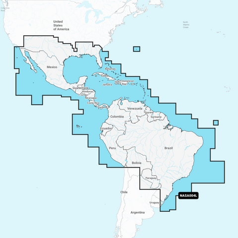 Navionics+ Large Chart: SA004L - Mexico Caribbean to Brazil