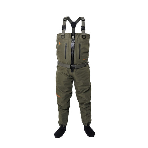 Snowbee STX2 Zip Front Breathable Stockingfoot Waders - L-FB/K