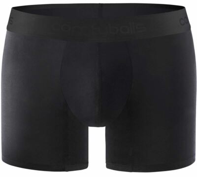 (CLEARANCE ITEM) Comfyballs Black No Show Cotton Long (Large)