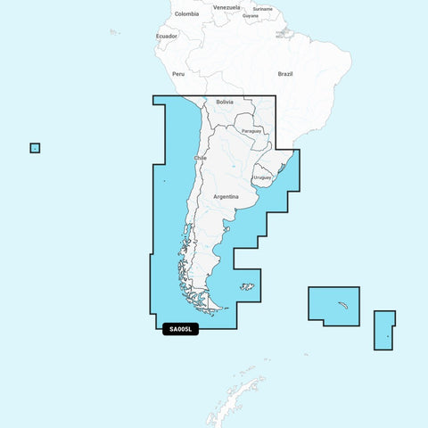 Garmin Navionics + Chart: SA005L - Chile Argentina & Easter Isl