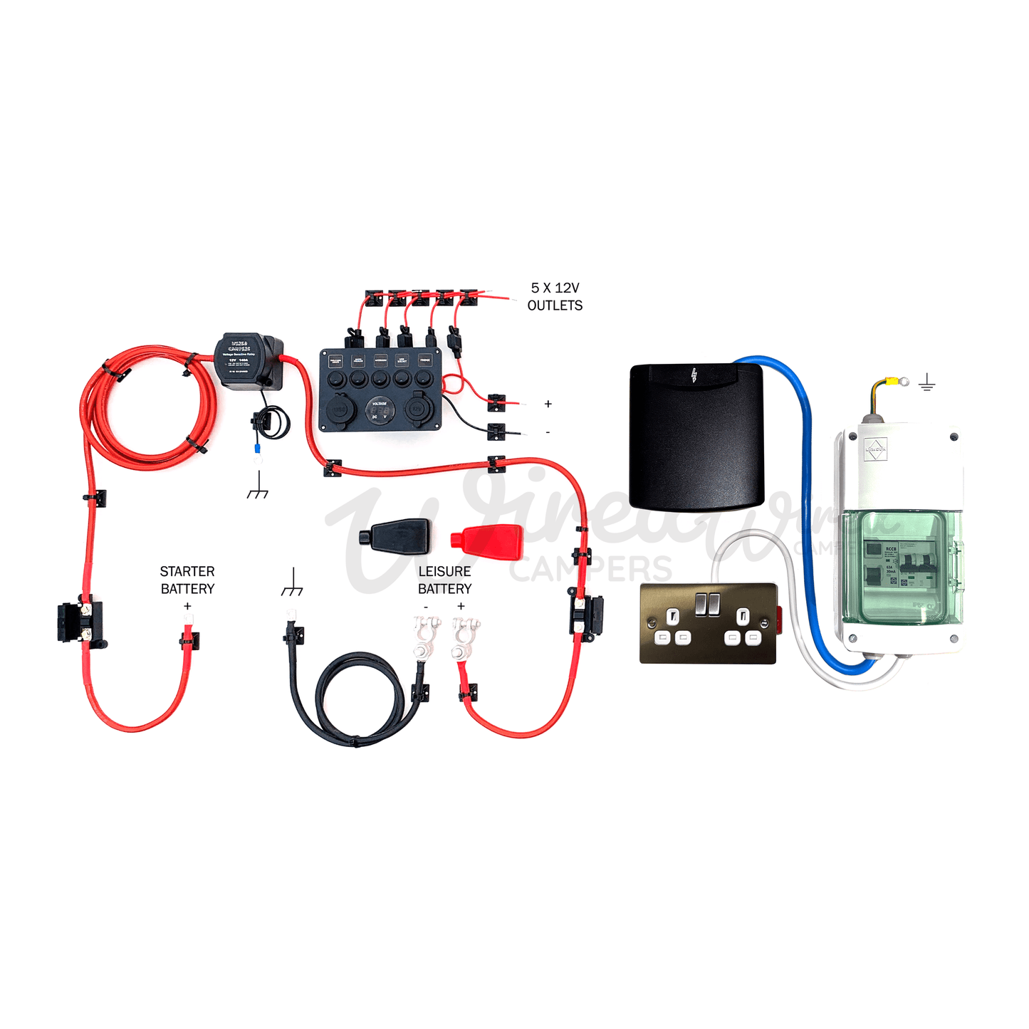 Wired Campers Starter Camper Electrical System - Split Charge & Pre-Wired 240V Mains