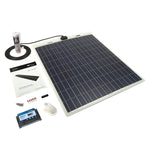 Solar Technology 80W White Flexi Top Exit Solar Panel Glue & 15A MPPT