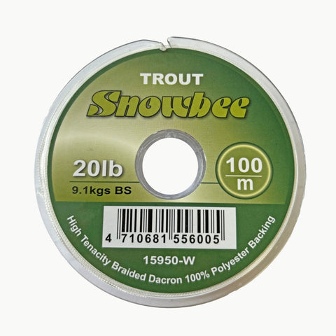 Snowbee Braided Dacron Backing Line - 20lb White 100m