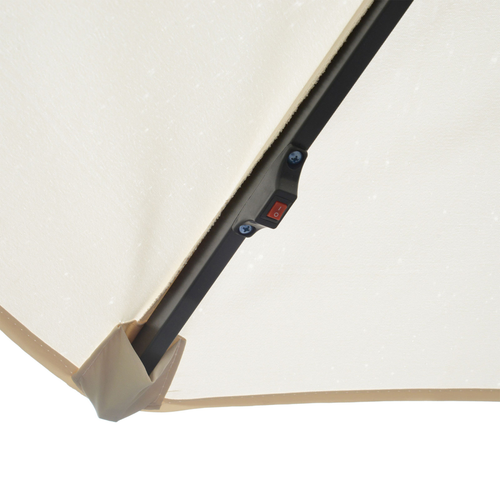 Outsunny Umbrella Parasol W/Solar Powered LED stripes, ?2.95x2.45H m-Cream