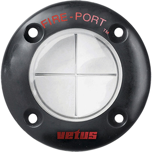 Vetus Black Fire Port with Straight Hose Adaptor (38mm Hole, 76mm OD) V-FIREPORTB