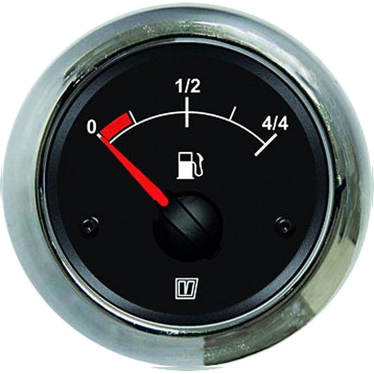 Vetus FUELB Fuel Level Gauge 52mm Cut Out (Black / Chrome Bezels) V-FUELB