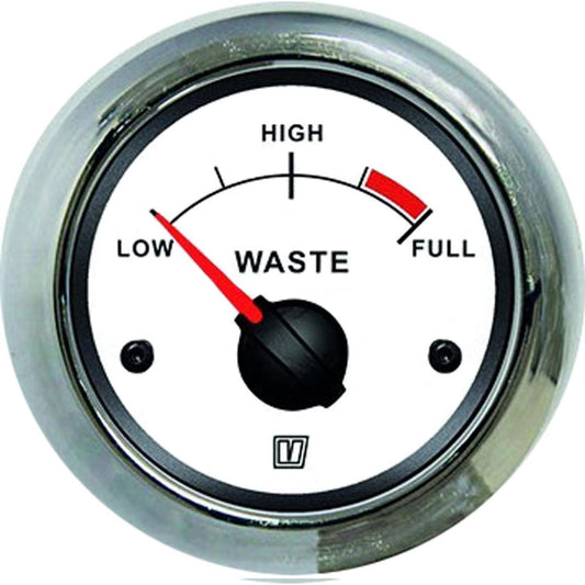 Vetus WASTW Waste Water Level Gauge (52mm Cut Out / White) V-WASTW