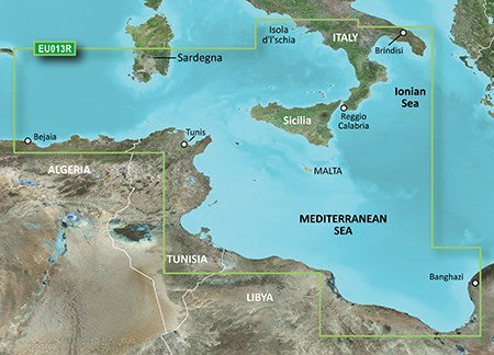 Garmin BlueChart G3 Vision - VEU013R: Italy Southwest & Tunisia