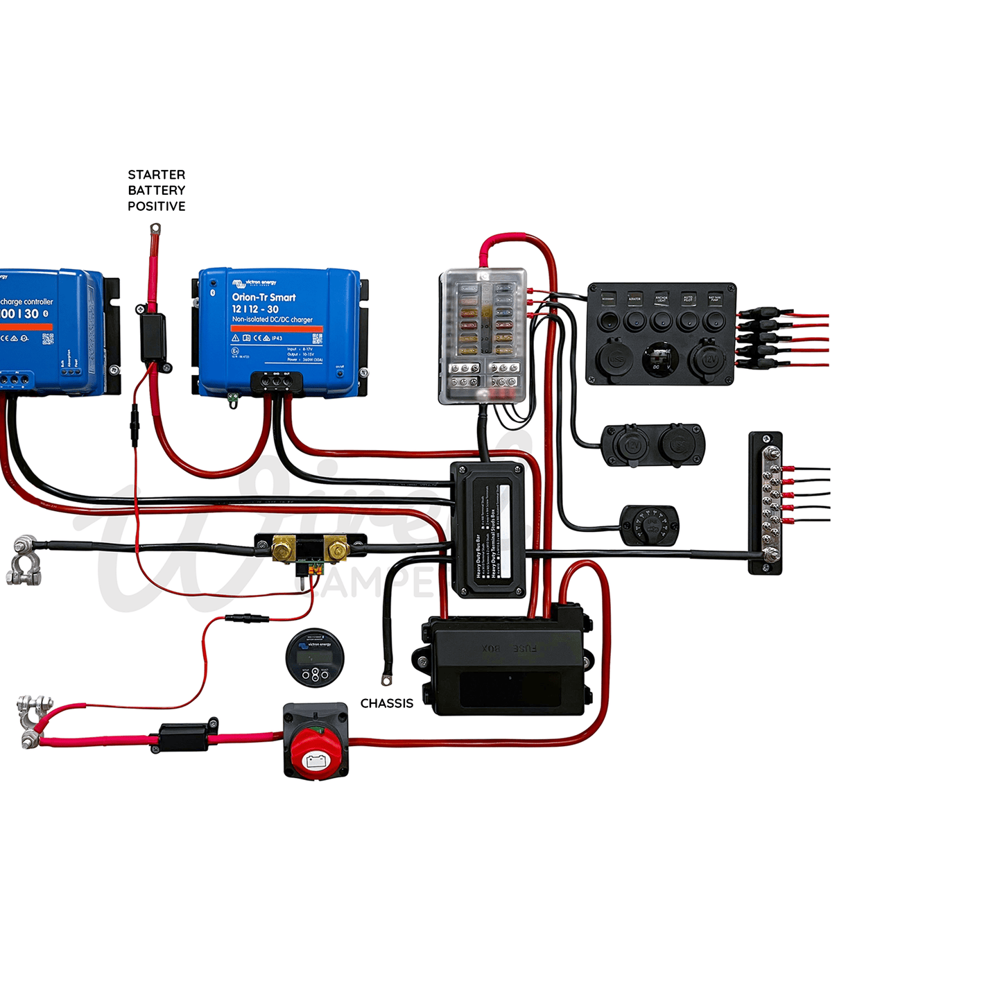 Victron Energy 30A DC/DC & 30A MPPT 12V & 240V Mains Hook Up Camper Van Kit