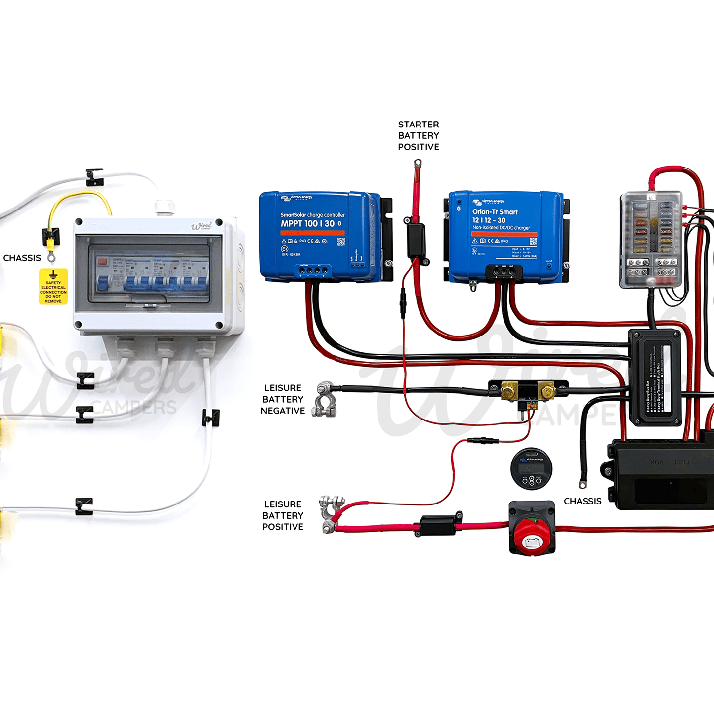 Victron Energy 30A DC/DC & 30A MPPT 12V & 240V Mains Hook Up Camper Van Kit