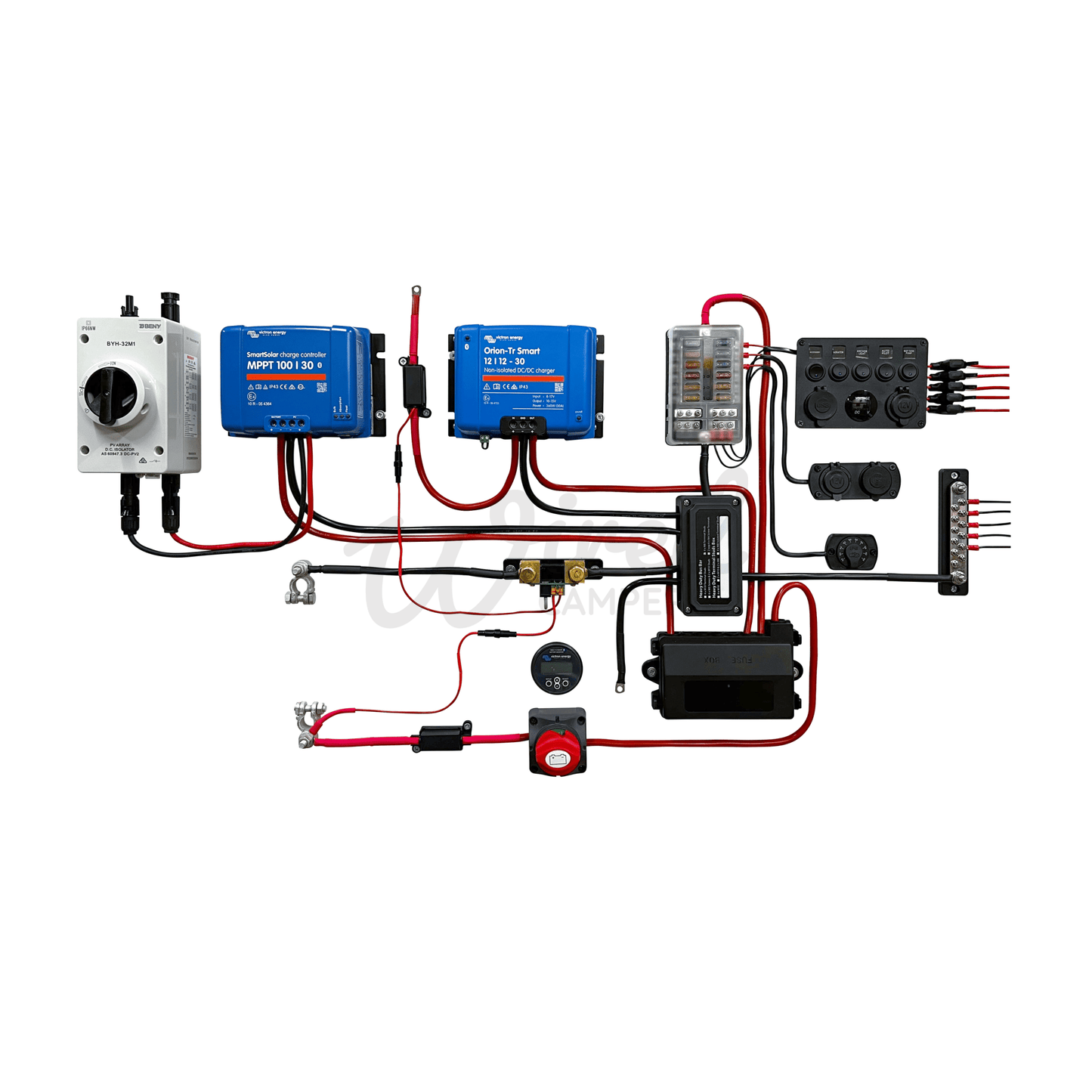 Victron Energy 30A DC/DC & 30A MPPT High Current 12V Off Grid Camper Van Kit