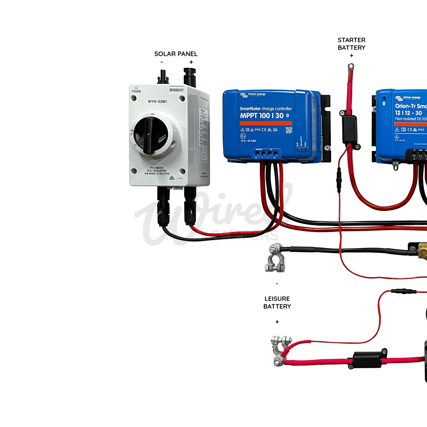 Victron Energy 30A DC/DC & 30A MPPT High Current 12V Off Grid Camper Van Kit