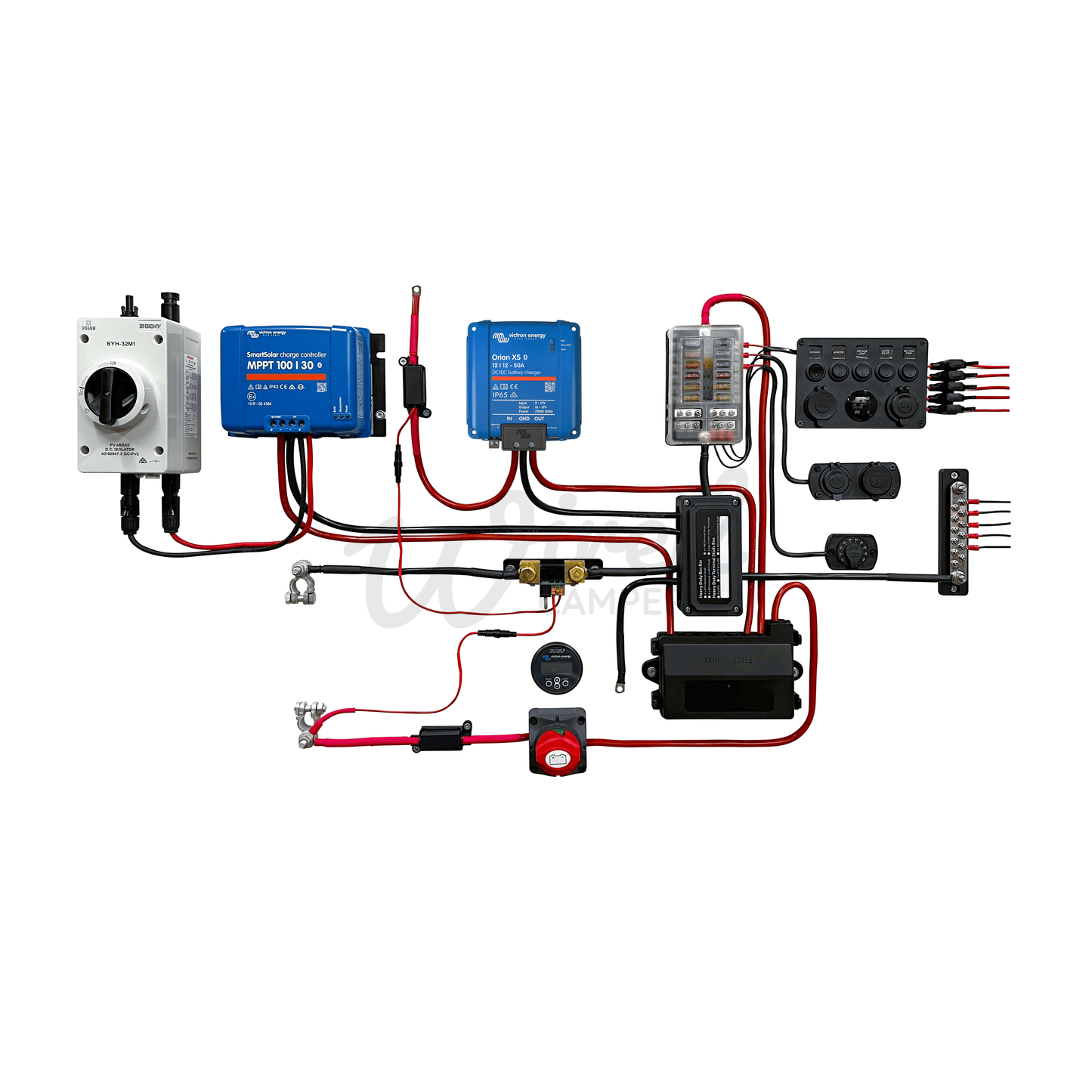 Victron Energy 50A DC/DC & 30A MPPT High Current 12V Off Grid Camper Van Kit