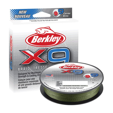 Berkley X9 9 Strand 300m Fishing Braid-Low Vis Green - 45lb