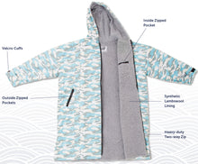 White Water Pro Changing Robe Grey Outer-Shell, Blue Lining Large - waterworldsports.co.uk