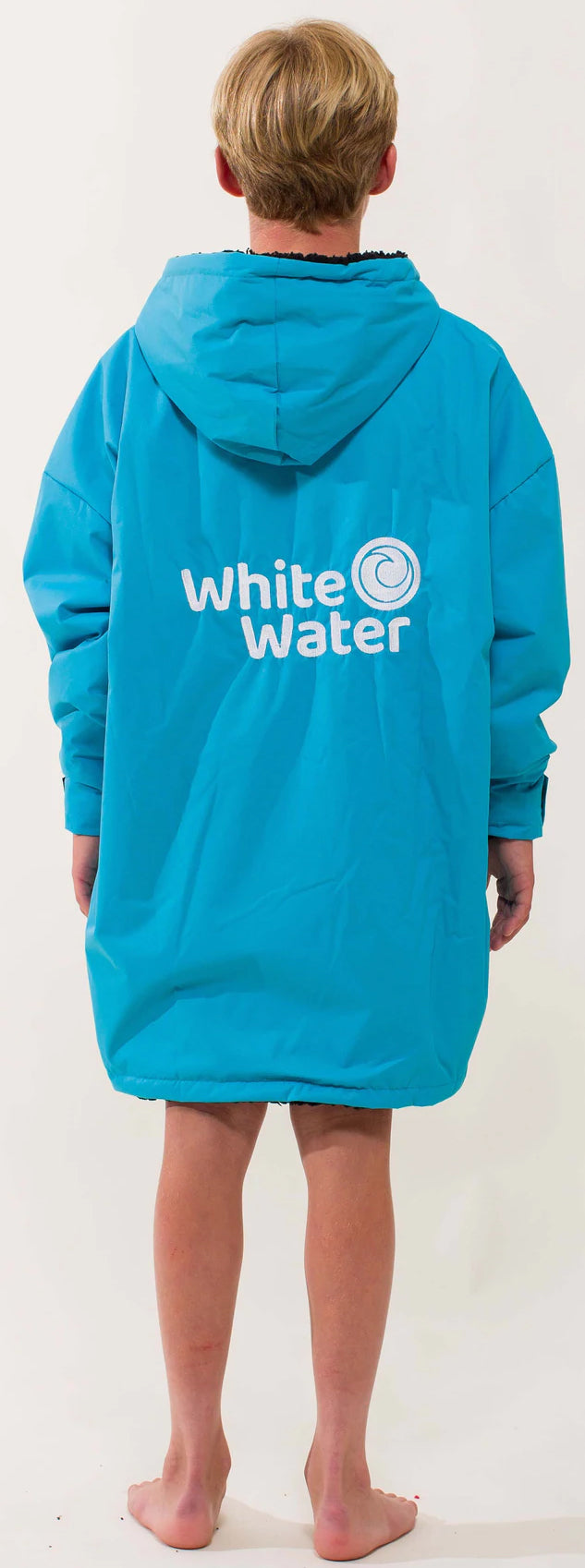 White Water KIDS Pro Changing Robe Blue Outer-Shell, Black Lining - waterworldsports.co.uk