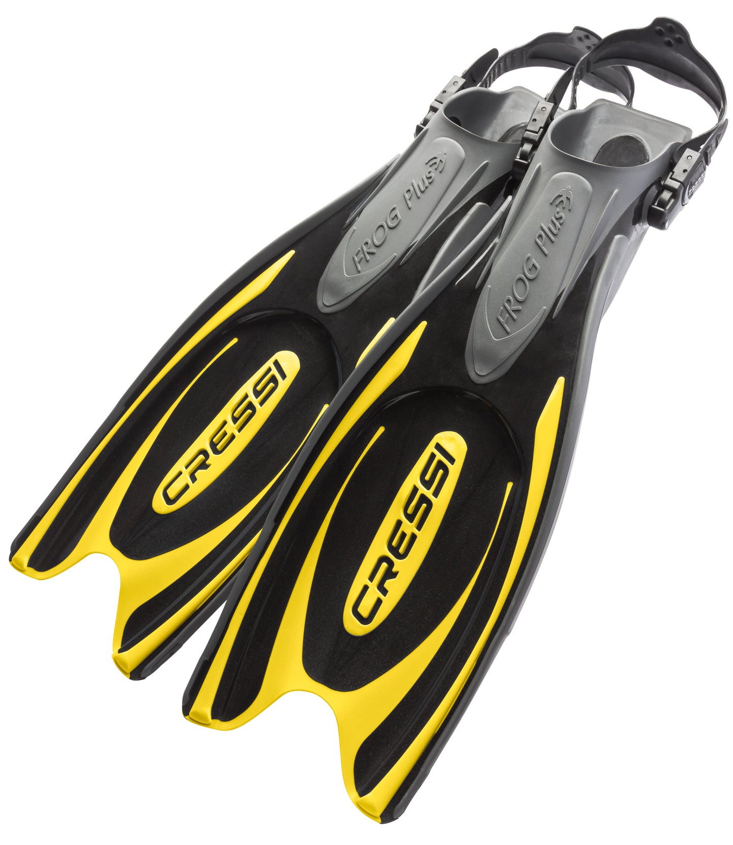 Cressi Frog Plus Fins (Black/Yellow) - waterworldsports.co.uk
