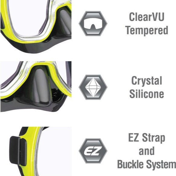 TUSA SPORT UC2022 Dive Mask and Snorkel Set YOUTH PRO - waterworldsports.co.uk