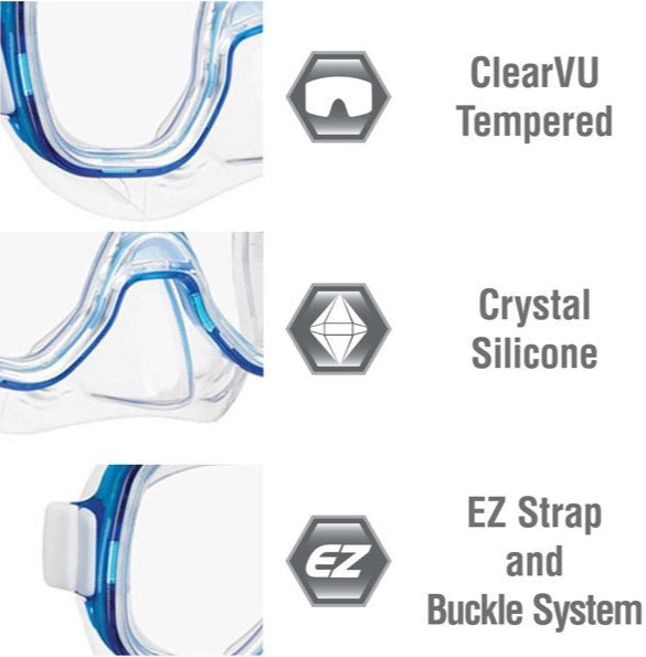 TUSA SPORT UC2022 Dive Mask and Snorkel Set YOUTH PRO - waterworldsports.co.uk