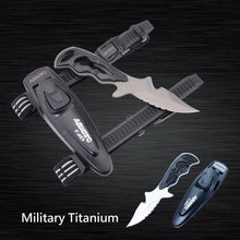Aquatec T-Rex Low Profile Dive Knife (Pointed Tip) Titanium Blade - waterworldsports.co.uk