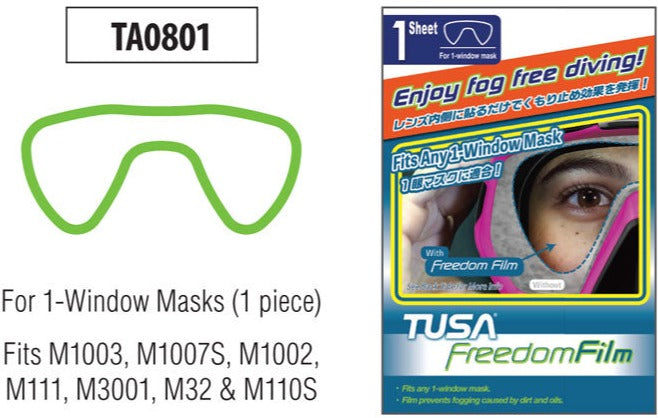 TUSA TA0801 Anti-Fog Film (No-fog Defog) Single Lens - waterworldsports.co.uk